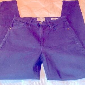 FRAME Ali High Rise Cigerette Denim Jeans Black Zipper Fly Stretchy Size 25